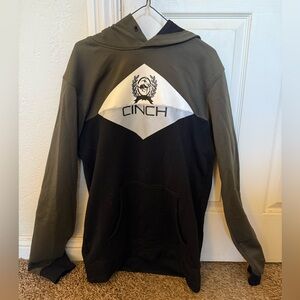 Cinch Men's Black and Green Hoodie
